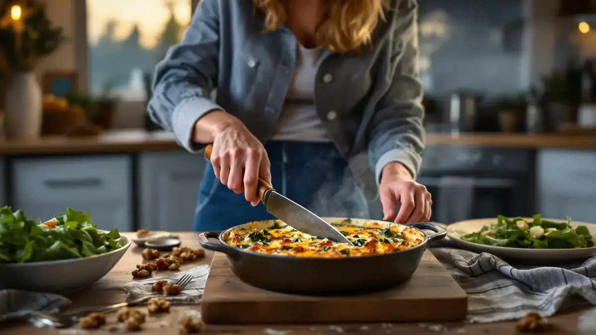 Questo gratin di spinaci e ricotta sostituisce facilmente le mie quiche serali: preparazione rapida e sofficità irresistibile