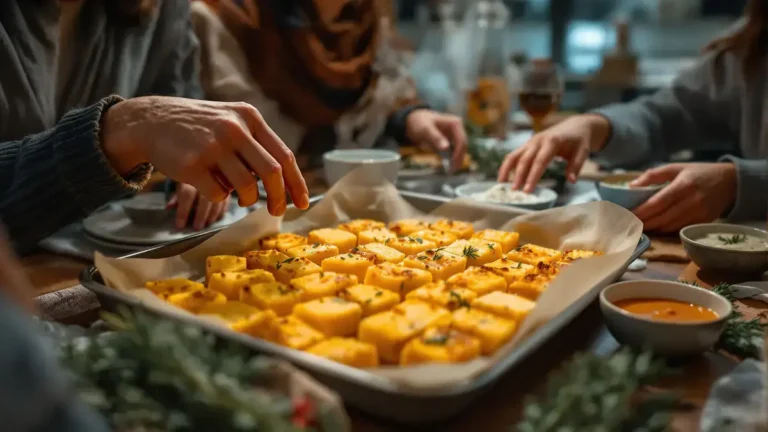 Questa ricetta croccante di quadrotti di polenta dorati al forno è una alternativa economica alle patatine per i tuoi aperitivi
